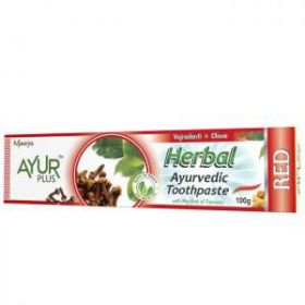ТРАВЯНАЯ ЗУБНАЯ ПАСТА ВАДЖРАДАНТИ + ГВОЗДИКА АЮР ПЛЮС (HERBAL AYURVEDIC TOOTHPASTE RED AYUR PLUS), 100 Г.