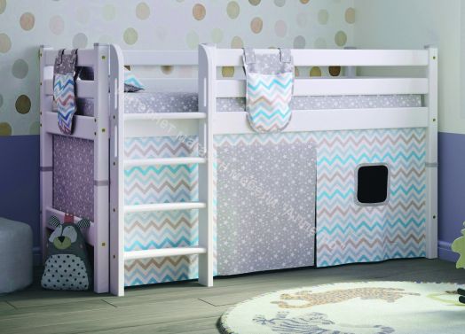 Шторы для низкой кровати Соня (небесный, коралловый)  СТАНДАРТ