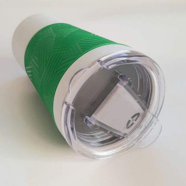 Термокружка Funny белая с зеленым