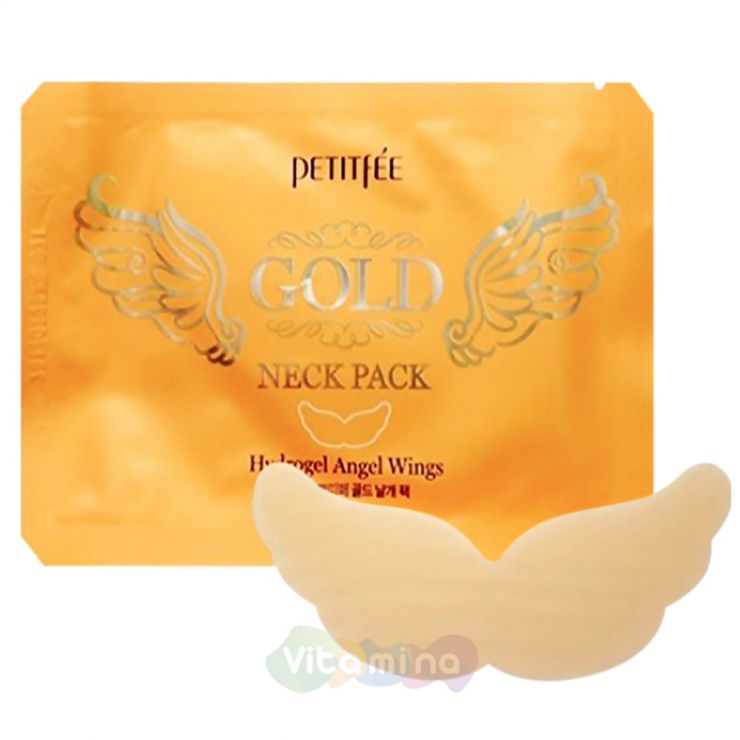 Petitfee Гидрогелевые патчи для шеи с экстрактом золота Gold Neck Pack