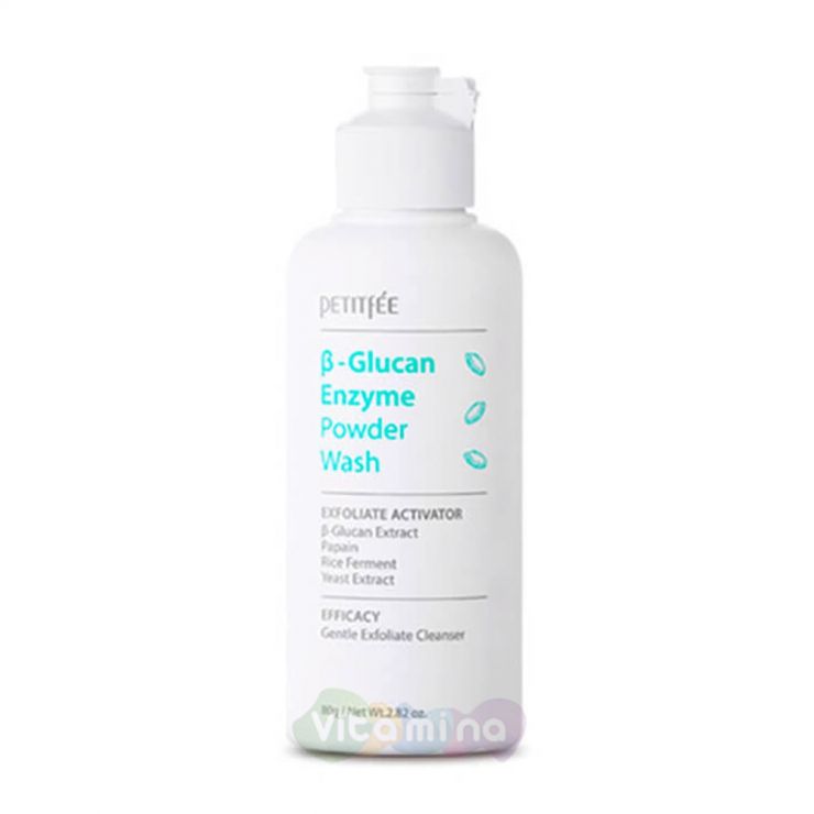 Petitfee Энзимная пудра для умывания с бета-глюканом B-Glucan Enzyme Powder Wash, 80 гр