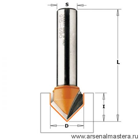 Фреза пазовая c углом 90гр. S=8 D= 31,7 x 16 CMT 915.317.11