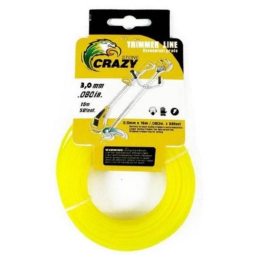 Леска для триммера Crazy Stone, 3,0 мм (цвет Жёлтый)