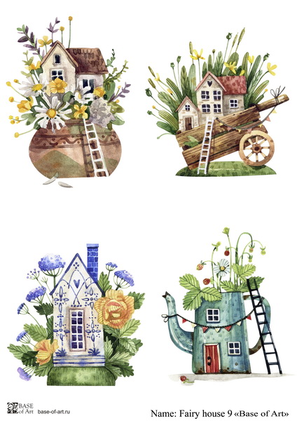 Декупажная карта Base of art, 20*30 см, Fairy house 9