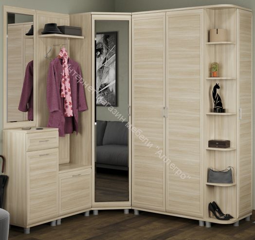 Шкаф ШК-2813 для одежды и белья угловой Мелисса