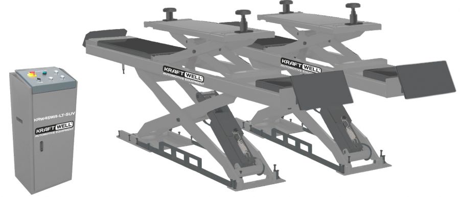 KraftWell KRW45WA-LT-SUV Подъемник ножничный г/п 4500 кг. заглубляемый, платформы для сход-развала с подъемником второго уровня (для SUV)