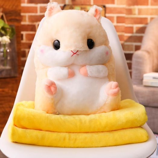 Подушка игрушка Хомяк с пледом