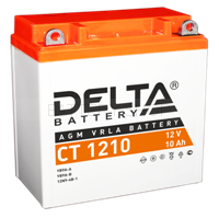 10Ah Delta 12V CT 1210 AGM с эл. (009 014 V, 12N9-4B-1, YB9-B, YB9A-A)