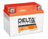 4Ah Delta 12V CT 1204 AGM с эл. (004 011 V, YB4L-B, YB4L-A, YTX4L-BS)