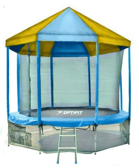 Батут Optifit Like 14FT синий с крышей