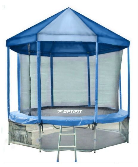 Батут Optifit Like 12FT синий с крышей