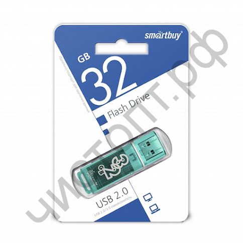 флэш-карта Smartbuy 32GB Glossy series Green зеленая