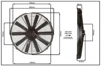 Осевой вентилятор, 14" дюймов, 24 Вольт, 80 ватт,  Всасывающий (PULL) STR158