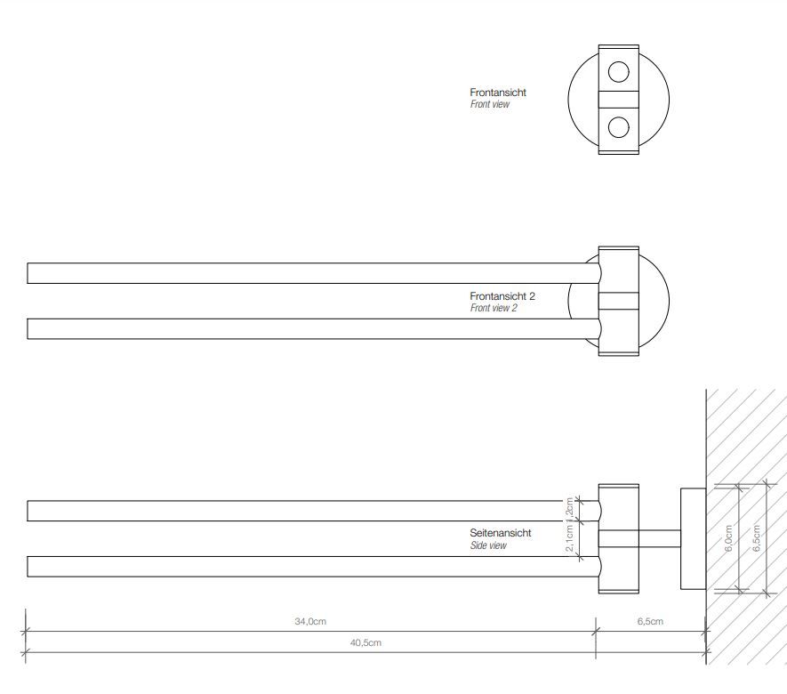 Держатель для полотенца Decor Walther BA HTH 05311 схема 2