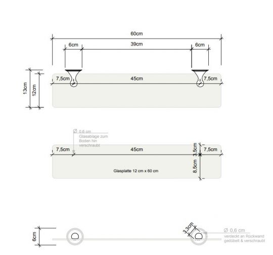 Подвесная полочка для ванной Decor Walther CL GLA 05117 60x13.5 ФОТО