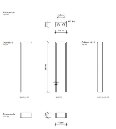 Держатель полотенец Decor Walther Short SD 05085 схема 1