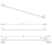 Держатель полотенец Decor Walther Stone HTE 09753 схема 2