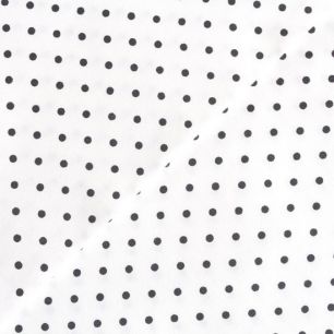 Хлопок - Мелкий черный горох на белом 50x40