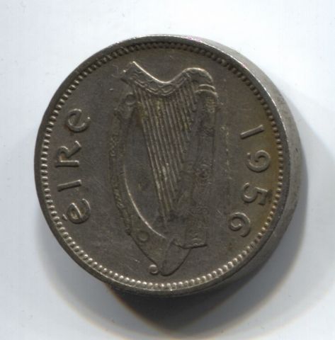 3 пенса 1956 Ирландия