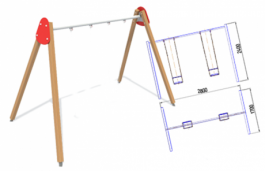 Качели двойные (без подвесов) К-4