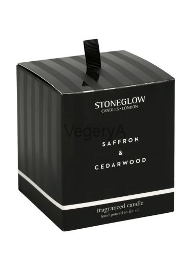 Свеча 300гр Шафран и кедровое дерево Stoneglow Современная Классика