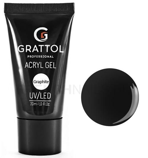 GRATTOL, ACRYL GEL GRAPHITE - ГРАФИТОВЫЙ КАМУФЛИРУЮЩИЙ ПОЛИГЕЛЬ, 30 МЛ