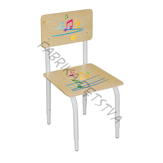 СТУЛ ДЕТСКИЙ НА МЕТАЛЛОКАРКАСЕ РЕГУЛИРУЕМЫЙ 52 ( НОТЫ )