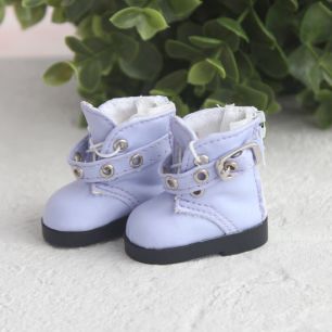 Обувь для кукол - Высокие сиреневые ботинки с люверсами 5 см.