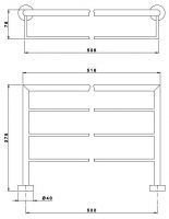 Полотенцедержатель-полочка Nicolazzi Minimale 1499M схема 1