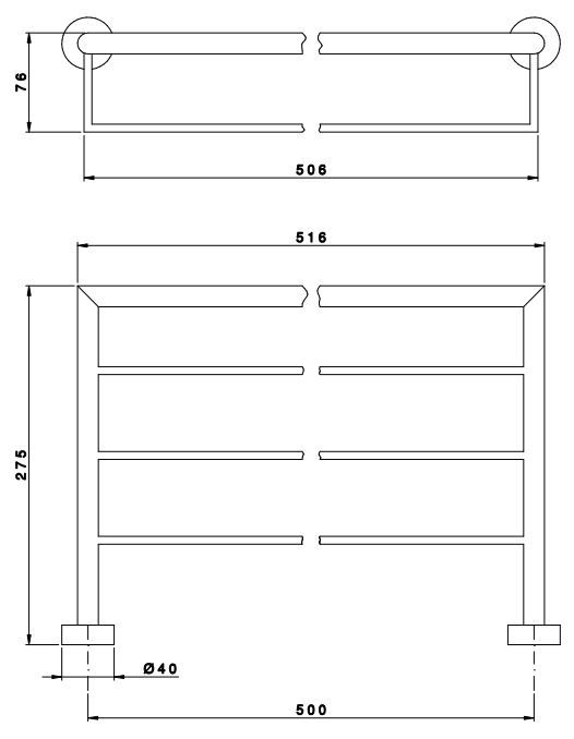 Полотенцедержатель-полочка Nicolazzi Minimale 1499M схема 1