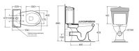 Напольный унитаз Azzurra Jubilaeum JUVCMP000000BI/(JUB100/MBP bi) + JUCSMB000000BI/(JUB400/MBL bi) + B19002F/40 слив в стену схема 1