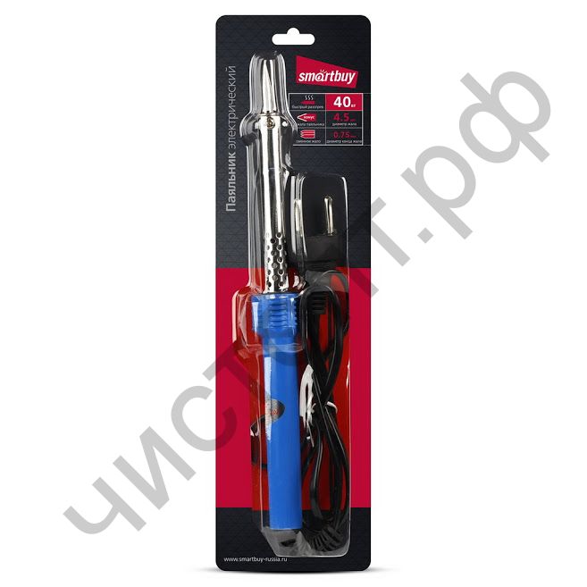 Паяльник электр , 40 Вт, термост рукоят, шнур 0.8 м, Smartbuy tools (SBT-SI-40)