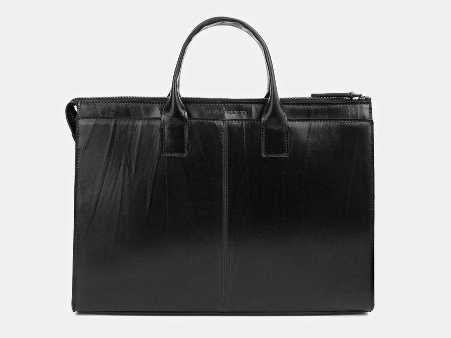 Кожаная мужская сумка из натуральной кожи Alexander-TS «PF0023 Black»