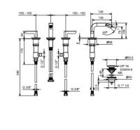 Смеситель для биде Fantini Icona Deco R108 с донным клапаном схема 1