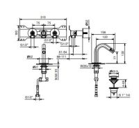 Встраиваемый смеситель для биде Fantini Venezia N411SB с донным клапаном схема 1