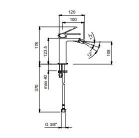 Однорычажный смеситель для биде Fantini Mint F008WF схема 1