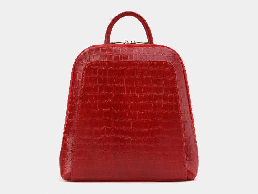 Рюкзак из натуральной кожи Alexander-TS "R0023 Red Croco"