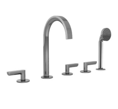 Изображение Набортный смеситель для ванны и душа Fantini Icona Deco 53 02 R165 с изливом и лейкой