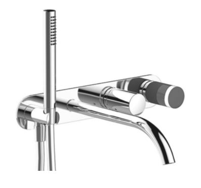 Изображение Встраиваемый смеситель для ванны с душем Fantini Nice 65 02 S021SB с лейкой и изливом