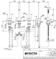 Смеситель на борт ванны Fantini Nice S065S с изливом и лейкой схема 1