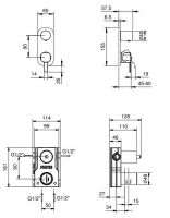 Смеситель для ванны и душа Fantini Lame M485B 15,5х6,5 схема 1