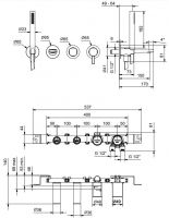 Встраиваемый смеситель для ванны и душа Fantini Lame M120B схема 1