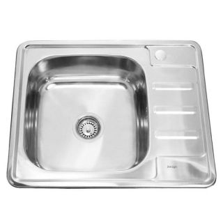 мойка для кухни врезная из нержавеющей стали 58х48 см. SKL 5848 ECO L 0.8/180 1P полированная левая