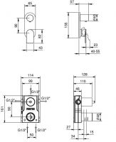 Смеситель для душа Fantini Mare V187B схема 1