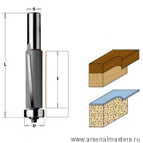 Фреза обгонная CMT (нижн. подш.) S12 D19 I70 L124 906.1970