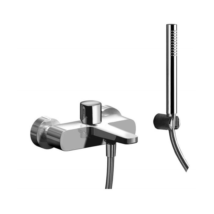 Изображение Настенный смеситель для ванны и душа Fantini Lame 24 02 M015 с изливом и лейкой