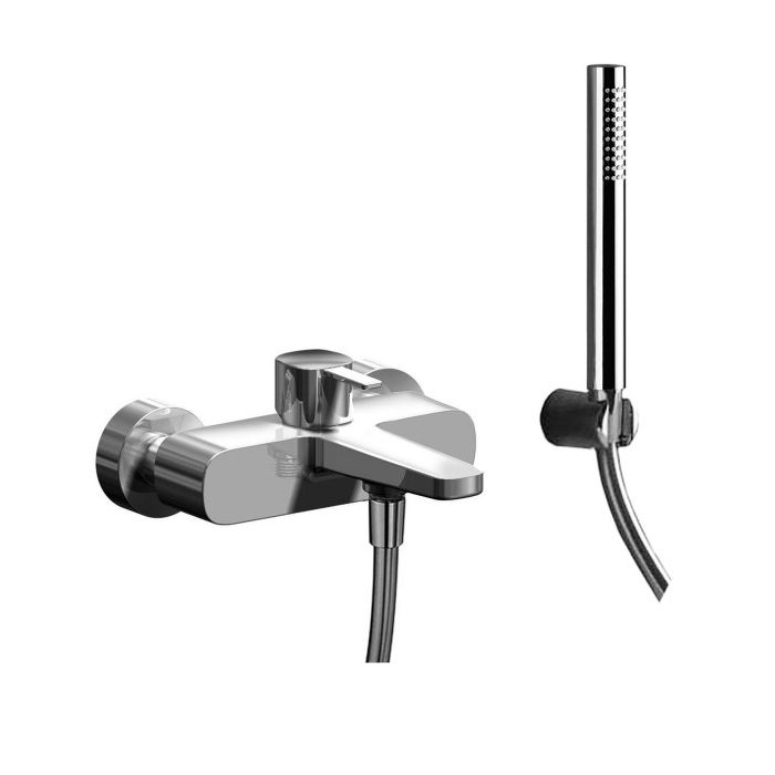 Изображение Однорычажный смеситель для ванны и душа Fantini Lame 24 02 M115 с изливом и лейкой