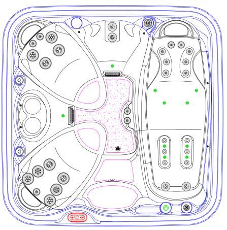 Четырехместный гидромассажный бассейн Hydropool Serenity 4500 203х203 схема 1