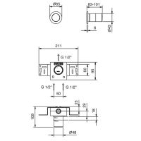 Встраиваемый смеситель для душа Fantini Nice S063SB схема 2