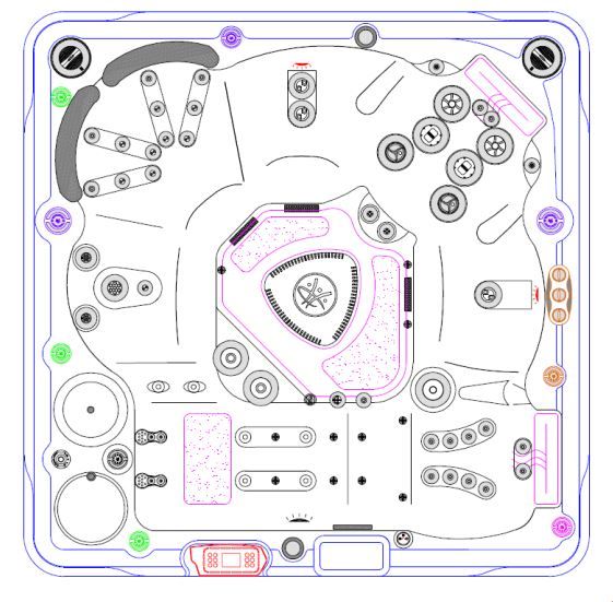 СПА бассейн с гидромассажем Hydropool Self Cleaning 670 Platinum 213х213 ФОТО